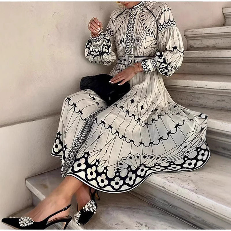 Damen Elegantes Sommerkleid mit Gürtel - Dimitra