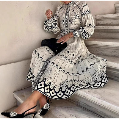 Damen Elegantes Sommerkleid mit Gürtel - Dimitra