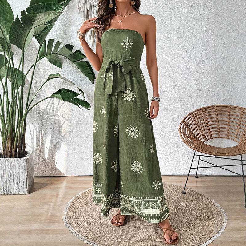 Zora – Trägerlos Jumpsuit Boho-Muster, Ideal Für Sommer & Freizeit