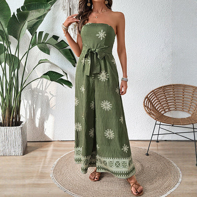 Zora – Trägerlos Jumpsuit Boho-Muster, Ideal Für Sommer & Freizeit