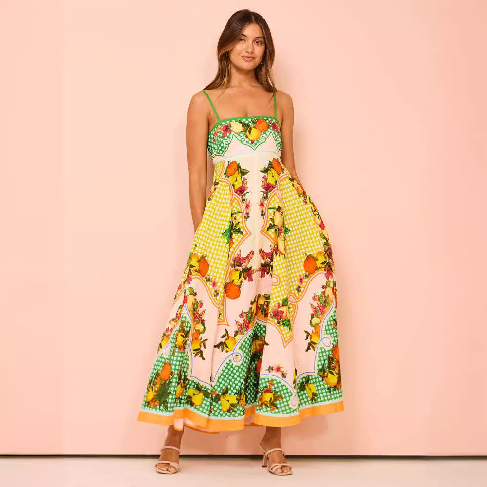 Damen Smocked Midi Kleid  Mit Paisley Print - Genoveva