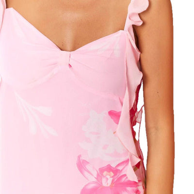 Damen Mini Sommer Kleid  mit Blumendruck - Indíra