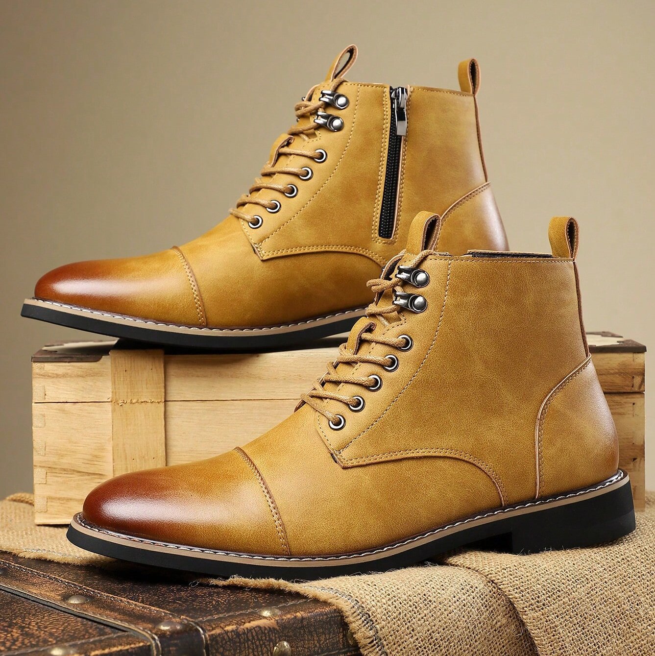 Owen – Retro Herrenstiefel aus Premium Veganer Leder