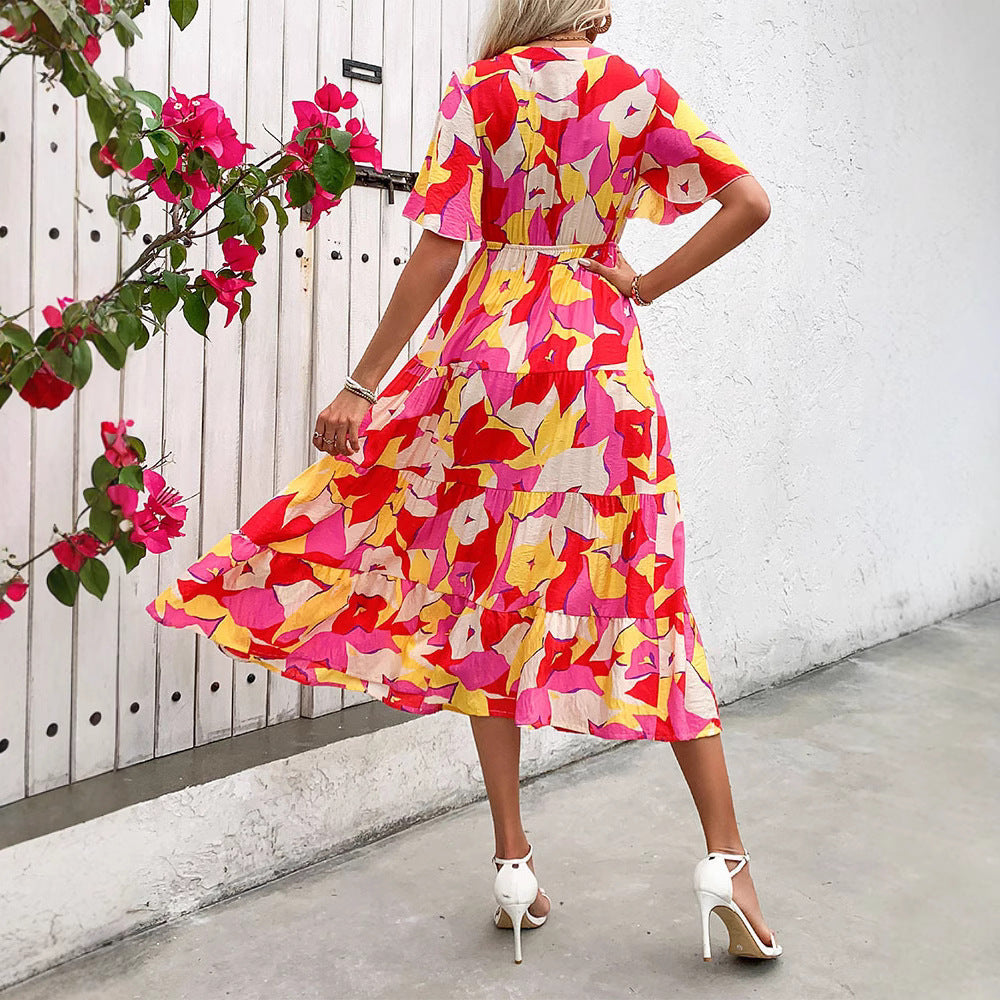 Damen A-Linie Midi Kleid Für Sommer - Burya