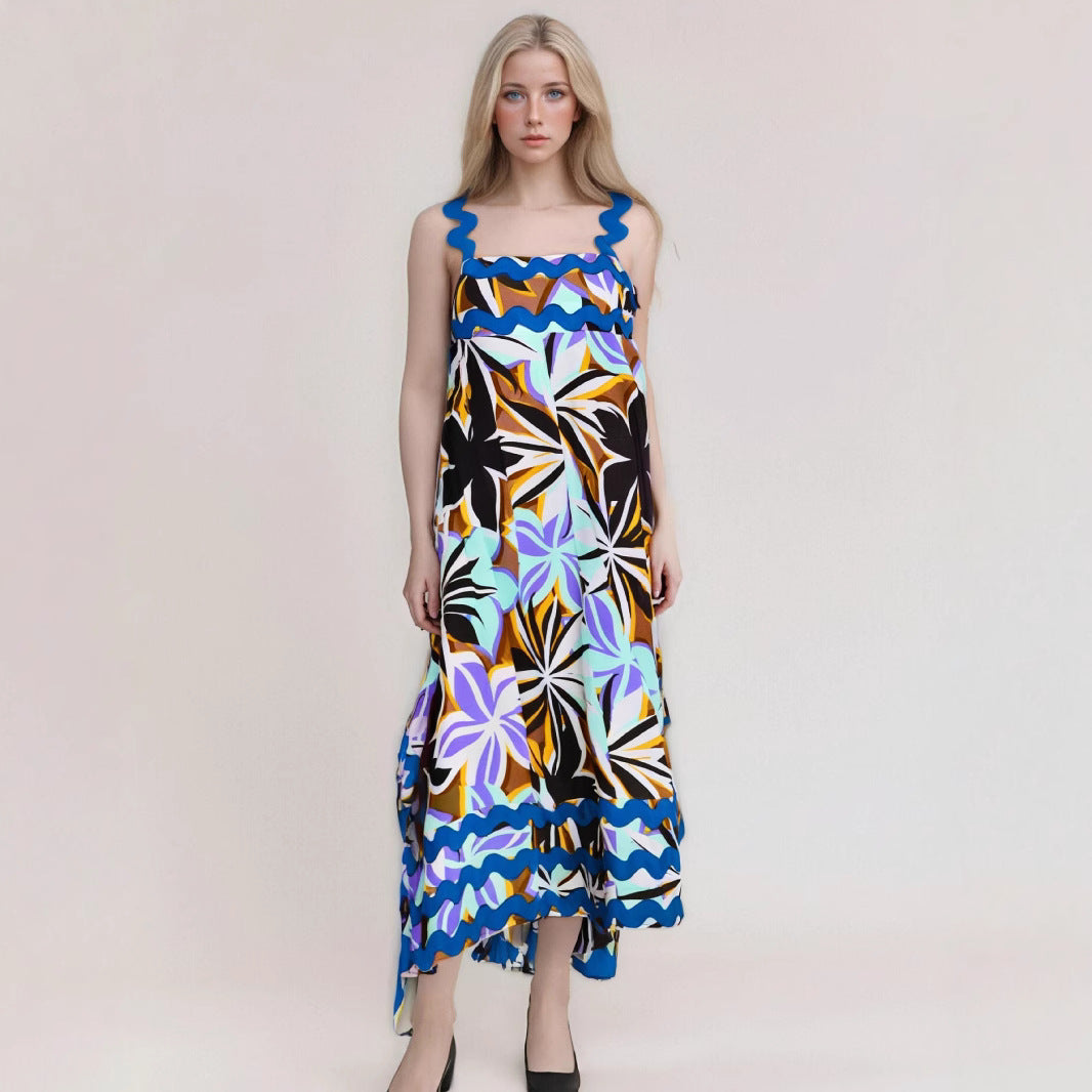 Langes Blumendruck Kleid für Damen – Lova