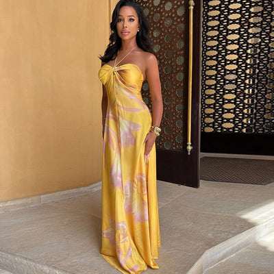 Evangelista - Elegantes Maxikleid Damen Halfterhals Bandeau