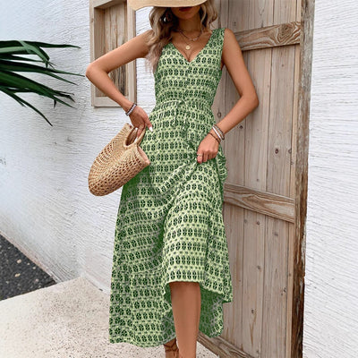 Damen Bohemian Print Sommer Midi Kleid - Árelía