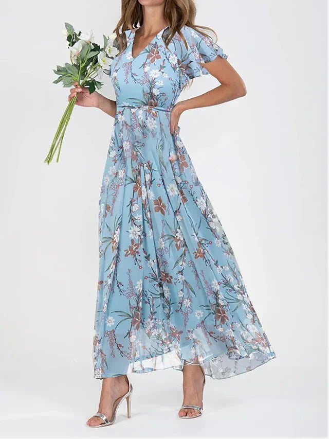 Denise | Blumenkleid mit Volantärmeln