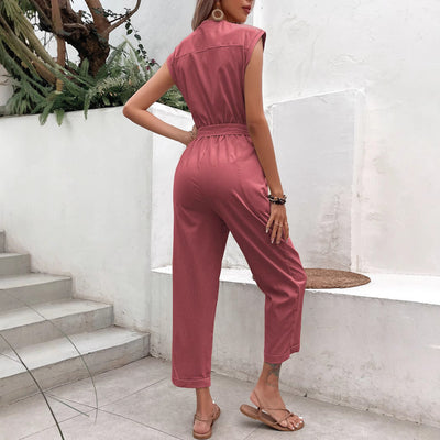 Maren – Elegant Ärmellos V-Ausschnitt Festlich Jumpsuit
