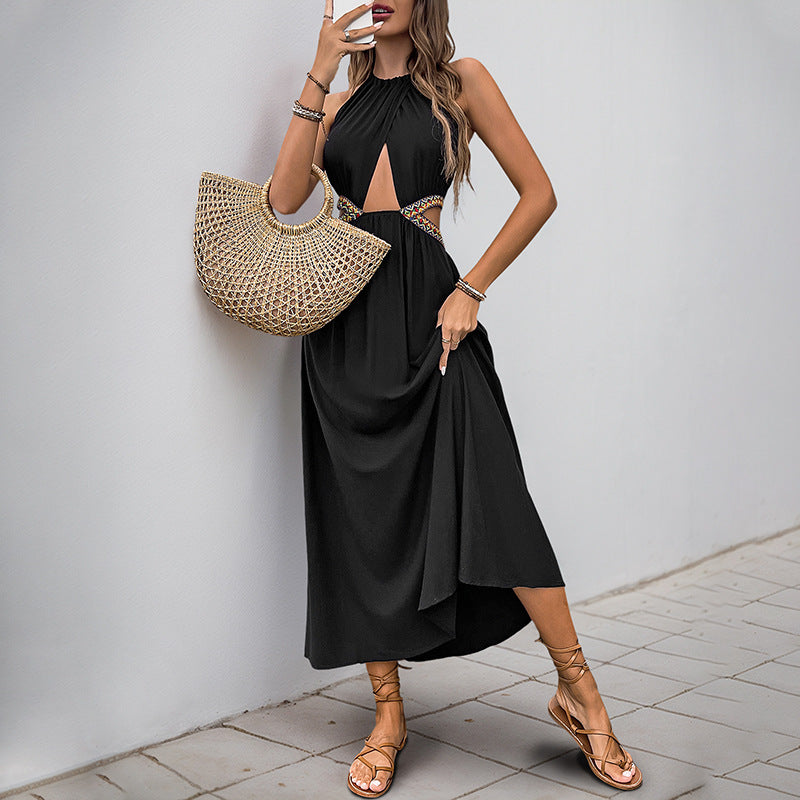 Bilka - Damen Halter-Nackenkleid Midi Sommer Kleid