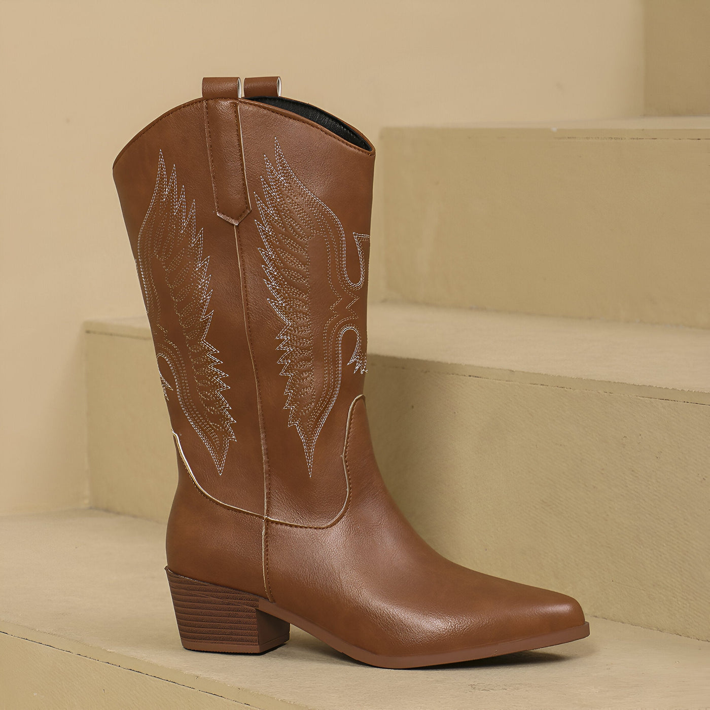 Gunda | Stylische Cowgirl-Kniehohe Stiefel