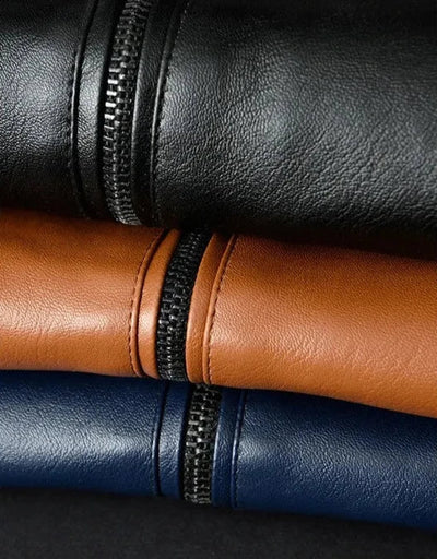 Herren Lederjacke Bomber Statement Stil