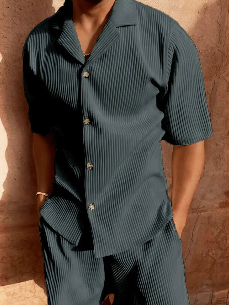 Cord Herren Sommer Set mit Knopfleiste