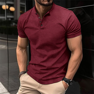 Herren Slim-Fit Poloshirt aus Baumwolle mit Knopfleiste