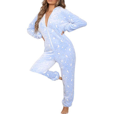 Kuscheliger Damen Fleece Weihnachts-Overall | Warm & Gemütlich