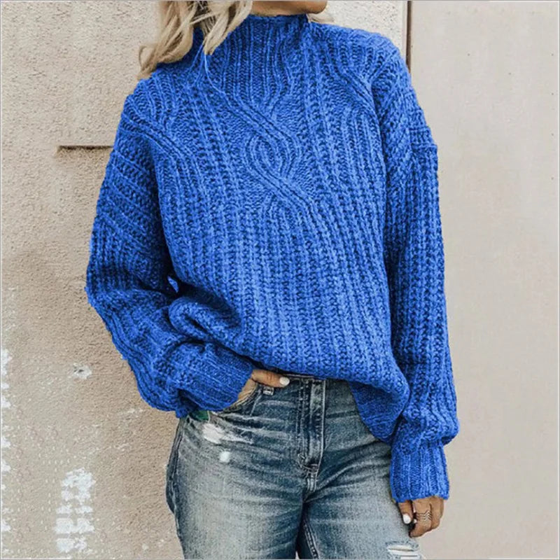 Weicher Damen Strickpullover mit Rundhalsausschnitt