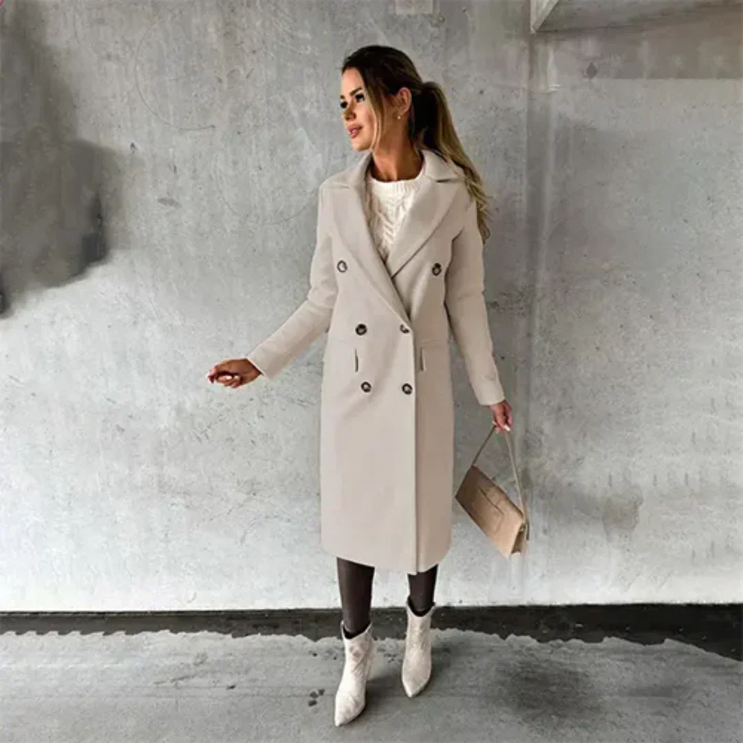 Warmer Damen Trenchcoat für den Winter mit Gürtel