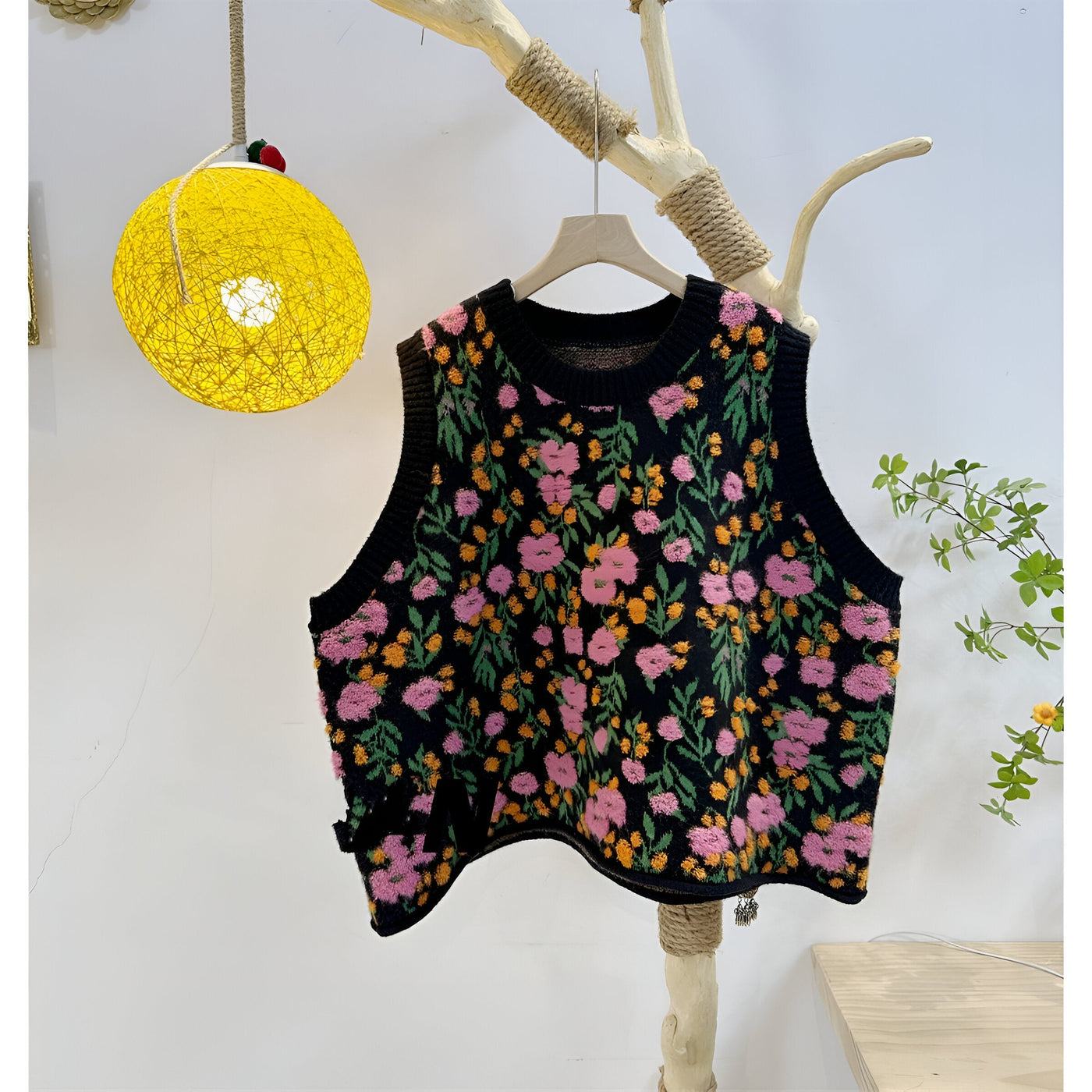 Aiden | Koreanischer Stil Pink Peach Blossom Strickweste