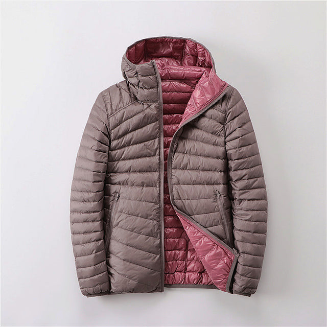 Wasserdichte Damen Winterjacke mit Steppfüllung und Kapuze - Warm & Winddicht
