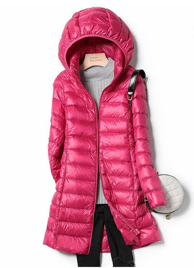Warme Winter-Steppjacke für Damen mit Kapuze