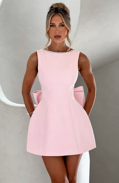 Elegantes Damen Mini-Kleid in Rosé - Figurbetonter Schnitt