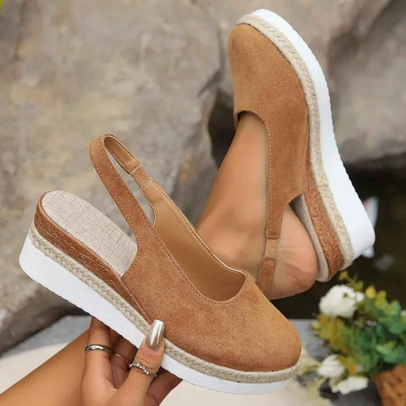 Wildleder Espadrille Wedge Sandalen Damen - Giorgia