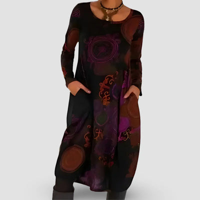 Elegantes Bohemien-Winterkleid für Damen mit langen Ärmeln