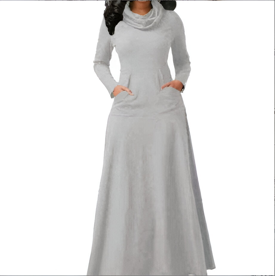 Stefanie | Schickes Herbst- und Winter-Maxikleid mit Langarm