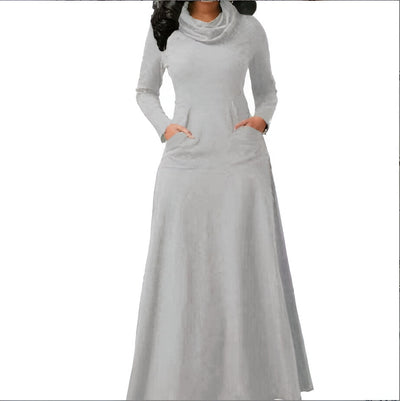 Stefanie | Schickes Herbst- und Winter-Maxikleid mit Langarm