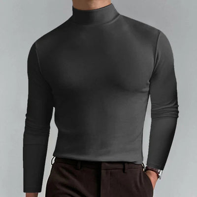 Herren Slim-Fit Rollkragenpullover mit langen Ärmeln