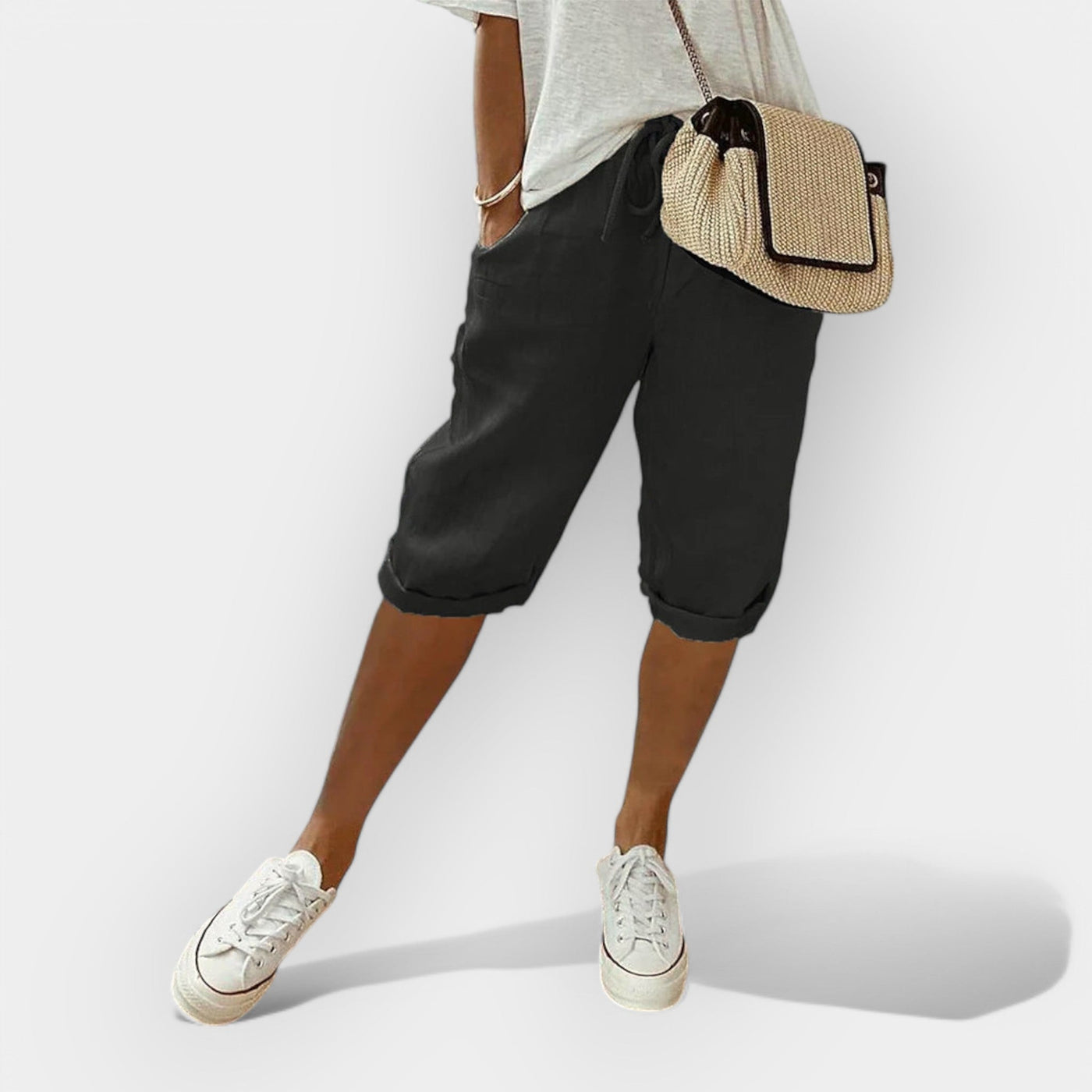 Baumwoll-Leinen Damen Shorts