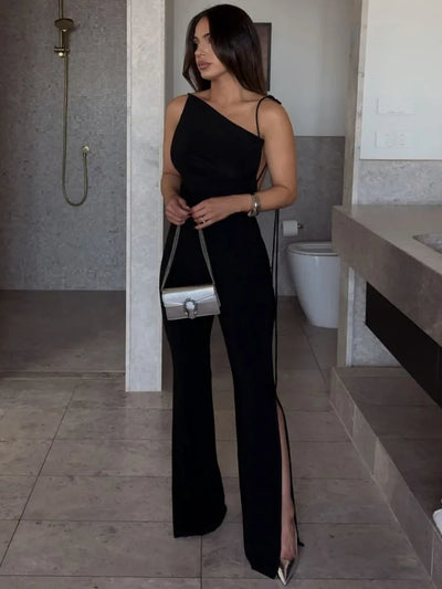 Ärmelloser Damen Jumpsuit Rückenfrei - Elegant