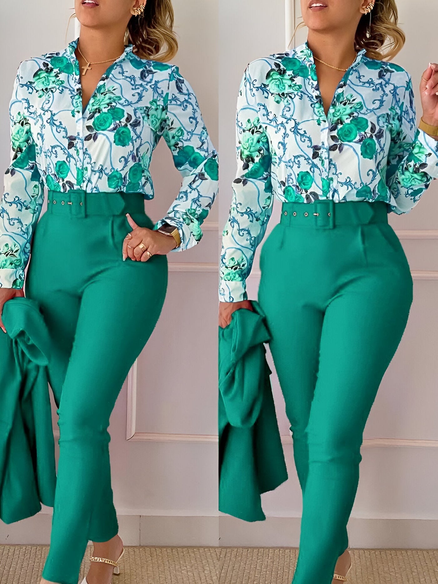 Aranka |Oberteil mit V-Ausschnitt und hochtaillierte Hose (Saison 2)