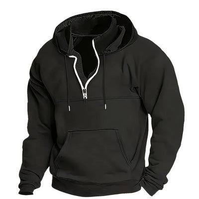 Lässiges Herren Kapuzenshirt mit Reißverschluss | Baumwolle | Sportlich