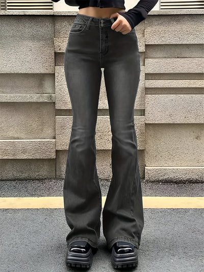 Camila | High-Waist Flare Stretch Mustache Jeans