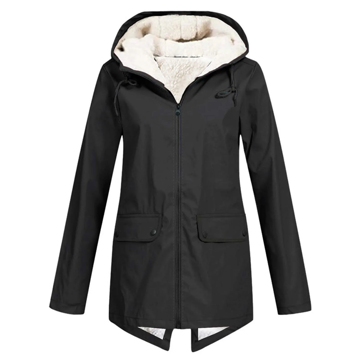 Sherpa-gefütterte Zip-Up-Jacke mit Kapuze für Frauen
