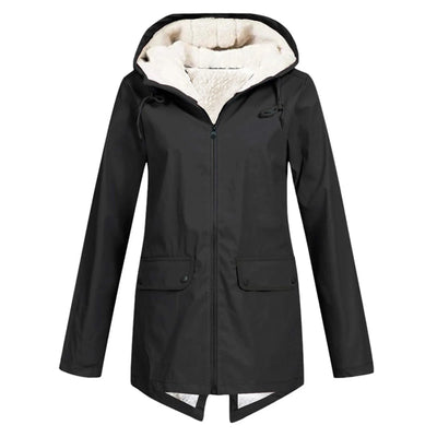 Sherpa-gefütterte Zip-Up-Jacke mit Kapuze für Frauen