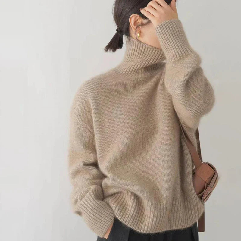 Kaschmir Strickpullover Khaki – Sofiaer