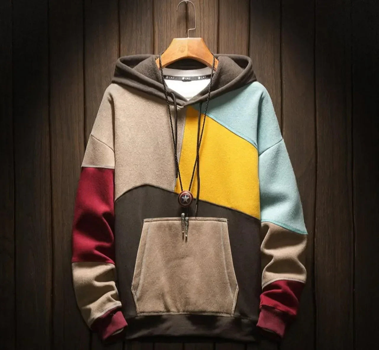 Mutiger Color-Block Freizeit-Hoodie für Herren