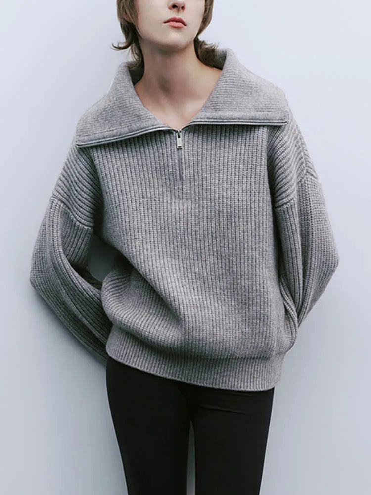 Karen | Pullover mit Kragen und Reißverschluss