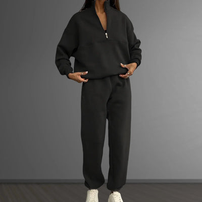 Essentielles Relaxed-Fit-Sweatshirt- und Jogger-Set für Damen