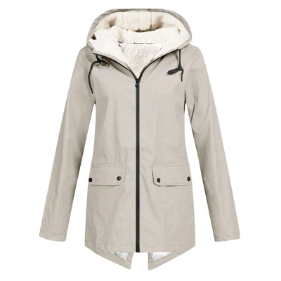 Sherpa-gefütterte Zip-Up-Jacke mit Kapuze für Frauen