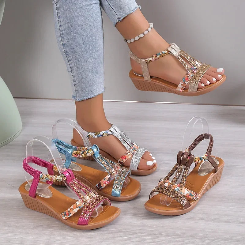 Böhmische Strassplattform Damen Sandalen für Frühling/Sommer 2025 - Tabita