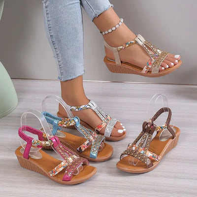 Böhmische Strassplattform Damen Sandalen für Frühling/Sommer 2025 - Tabita