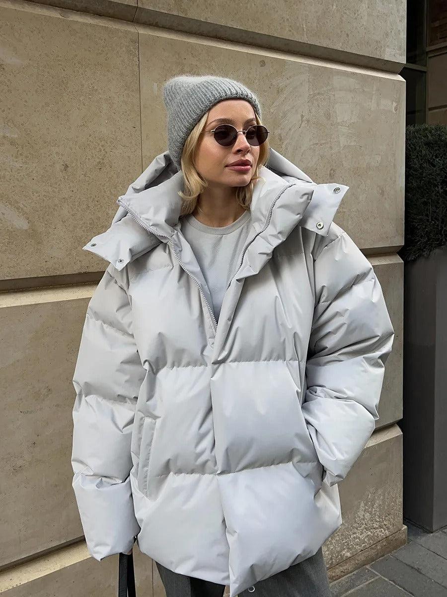 Damen Steppjacke mit Kapuze - Warme Daunenjacke in Kurzform