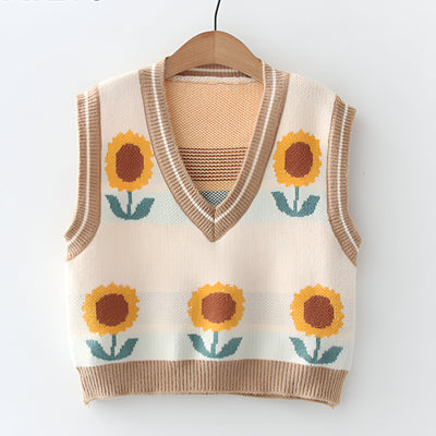 Aiden | Koreanischer Stil Pink Peach Blossom Strickweste