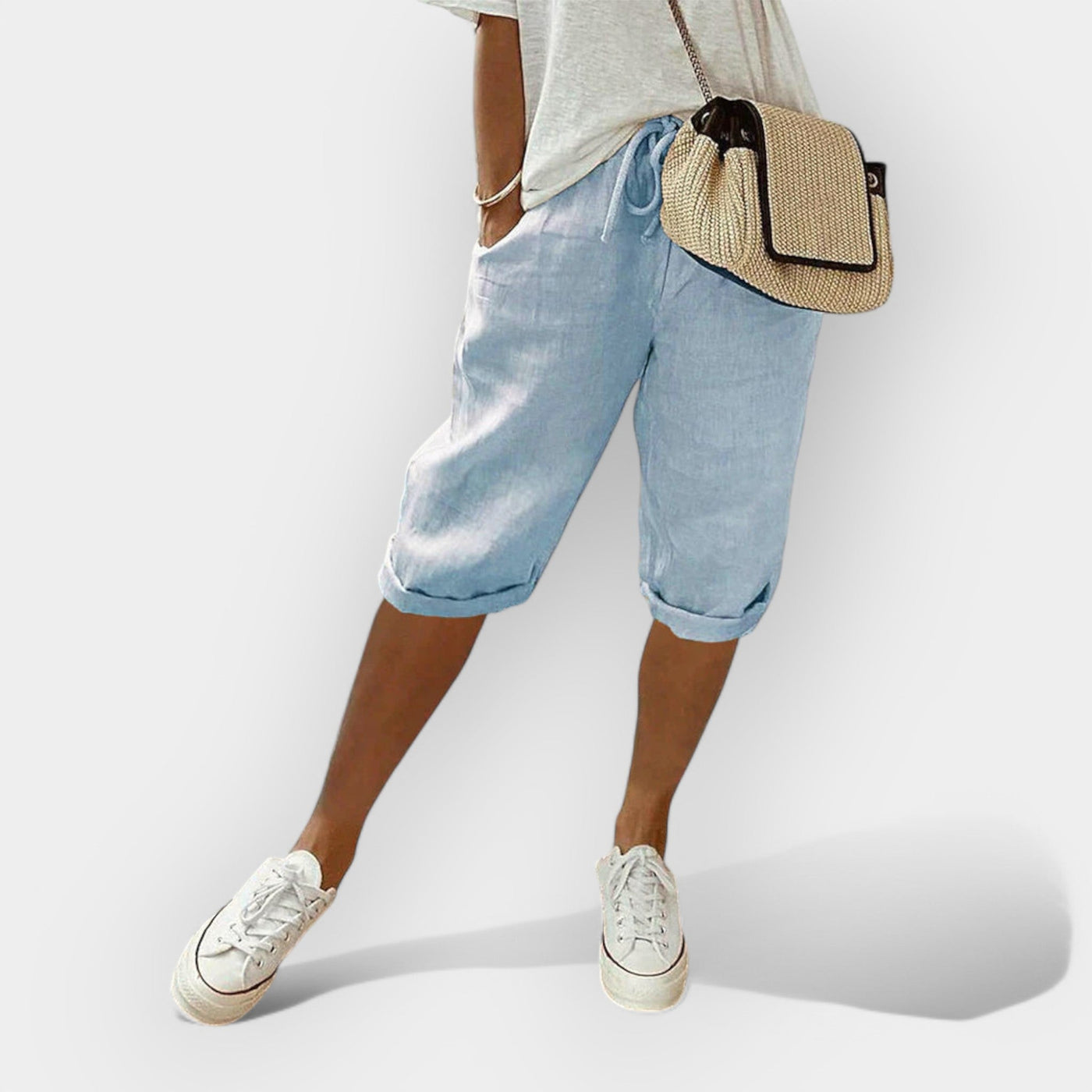 Baumwoll-Leinen Damen Shorts