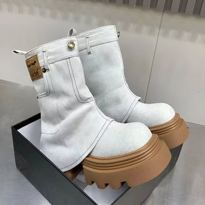 Carina | Stylische Cowboy-inspirierte Chelsea Boots mit mittlerer Schafthöhe