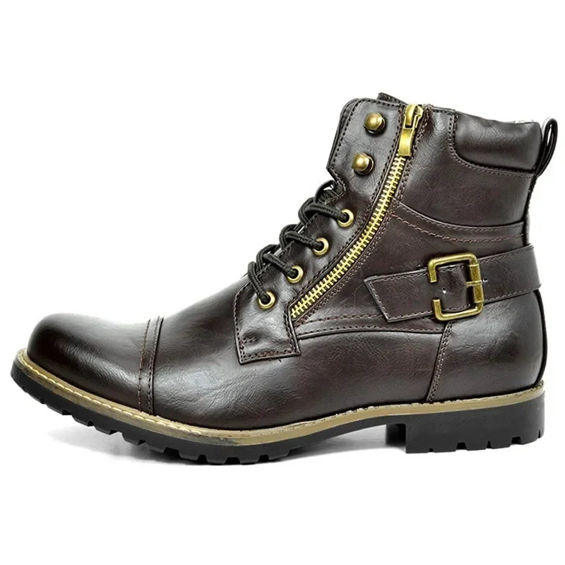Mittellange Schnürstiefel aus Leder für Herren