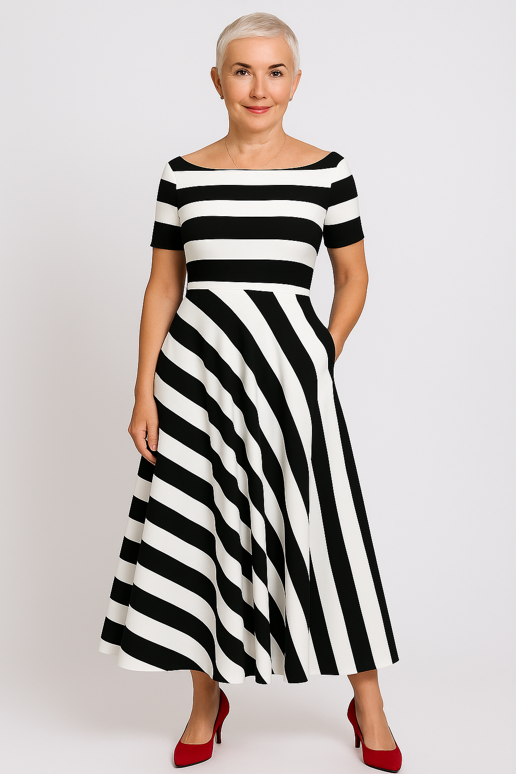 Samantha| Bequemes Gestreiftes Maxikleid Sommer für Damen